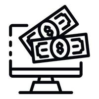 Web money icon, outline style vector