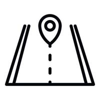 Car road location icon, outline style vector