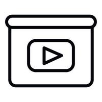 Media player icon, outline style vector