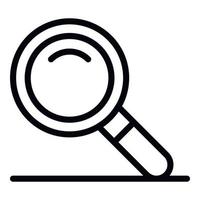 Magnifier icon, outline style vector