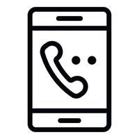 Smartphone in dialing mode icon, outline style vector