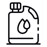 Plastic oil can icon, outline style vector