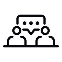 Dialogue between two people icon, outline style vector