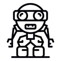 Funny robot icon, outline style vector