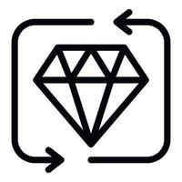 diamante y flechas alrededor del icono, estilo de esquema vector