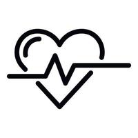 Heartbeat icon, outline style vector