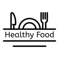 Healthy food logo, outline style vector