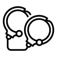 Handcuffs icon, outline style vector