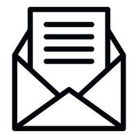 Open envelope letter icon, outline style vector