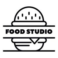 logotipo de estudio de alimentos, estilo de esquema vector