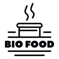 Bio food logo, outline style vector