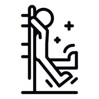 Man treatment exercise icon, outline style vector
