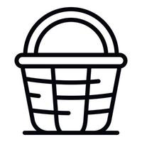 Style wicker icon, outline style vector