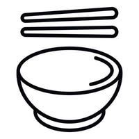 Empty ramen bowl icon, outline style vector