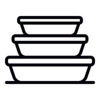 Stack food container icon, outline style vector