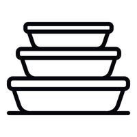 Stack food container icon, outline style vector