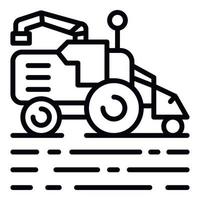 icono de cosechadora de trabajo de campo, estilo de esquema vector