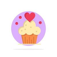 Cake Cupcake Muffins Baked Sweets Abstract Circle Background Flat color Icon vector