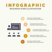 Teamwork Business Human Leadership Management Solid Icon Infographics 5 Steps Presentation Background vector