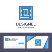 Creative Business Card and Logo template Chip Computer Cpu Hardware Processor Vector Illustration