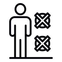 Man no restriction icon, outline style vector