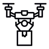 Air drone delivery icon, outline style vector