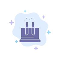 Lab Test Tube Science Blue Icon on Abstract Cloud Background vector