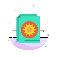 Document File Gear Settings Abstract Flat Color Icon Template vector