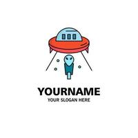 alien space ufo spaceship mars Flat Color Icon Vector