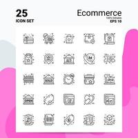 25 conjunto de iconos de comercio electrónico 100 archivos eps 10 editables concepto de logotipo de empresa ideas diseño de icono de línea vector