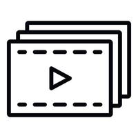 Video editor icon, outline style vector
