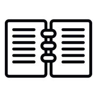 Open notebook icon, outline style vector