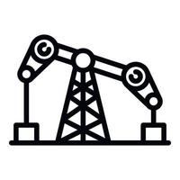 Double oil pump icon, outline style vector