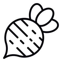 Vegan beet icon, outline style vector