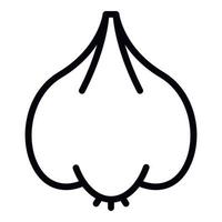Garden garlic icon, outline style vector