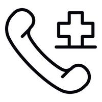 Call medical center icon, outline style vector