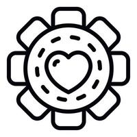 icono de flor de amistad, estilo de contorno vector