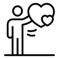 Friend take heart icon, outline style vector