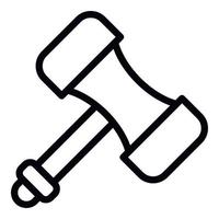 Judge gavel icon, outline style vector