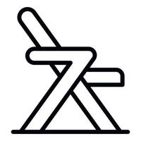 icono de silla de picnic, estilo de esquema vector