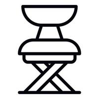 Small chair icon, outline style vector
