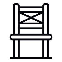 Folding chair in front icon, outline style vector