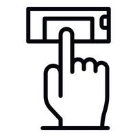 Finger authentication icon, outline style vector