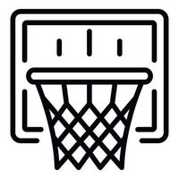 icono de canasta de baloncesto, estilo de esquema vector