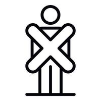 No biometric identification icon, outline style vector