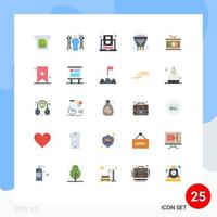 User Interface Pack of 25 Basic Flat Colors of drum dollar learning funnel filter Editable Vector Design Elements