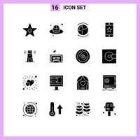 16 Creative Icons Modern Signs and Symbols of building smartphone database device achievements Editable Vector Design Elements