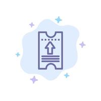 Ticket Pass Hotel Arrow Blue Icon on Abstract Cloud Background vector