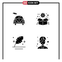 Modern Set of Solid Glyphs and symbols such as automobile ink box package quill Editable Vector Design Elements