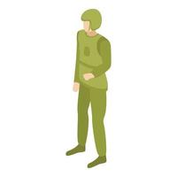 Army airforce man icon, isometric style vector